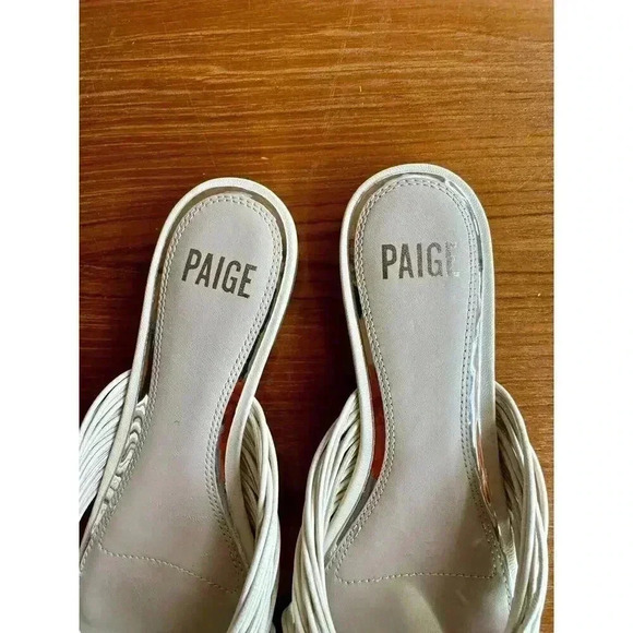 PAIGE women's "Dany" tubular straps flat sandals in bone leather sz 7.5 - Picture 6 of 7